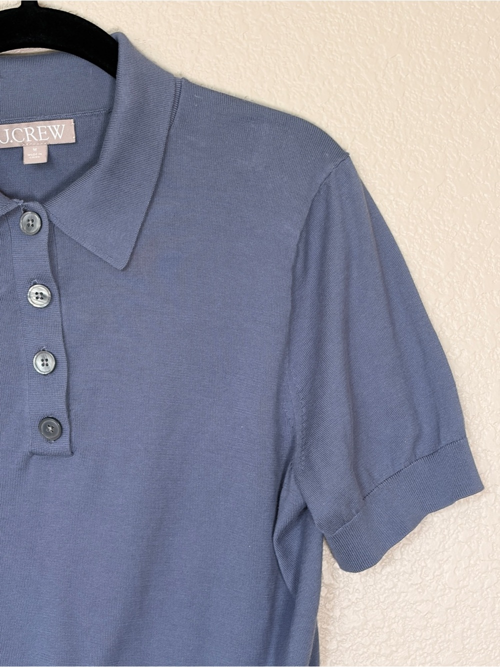 J. Crew Egyptian Cotton Four Button Collared Shirt Steel Blue size M - Picture 3 of 8